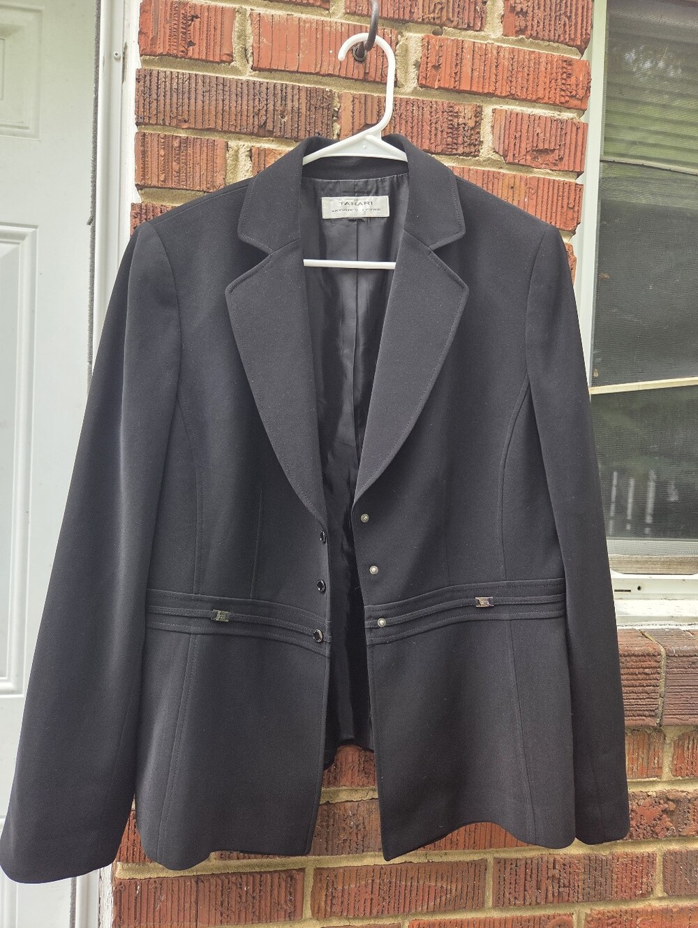 Tahari Black Women's Tailored Blazer with Notched Lapel